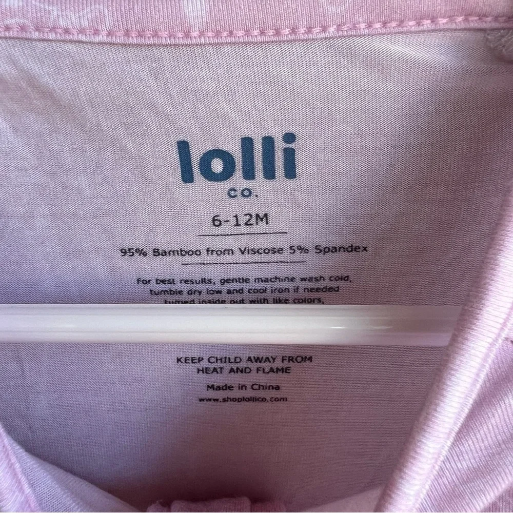 Lolli Co London Print Bamboo Zip Up Pjs - Size 6-12 months Stretchy Comfy